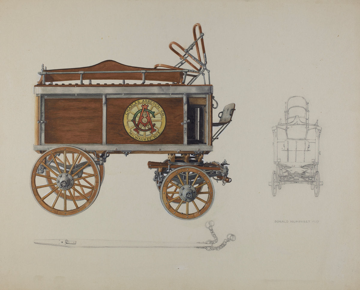 Bottler's Wagon by Donald Humphrey (American, active c. 1935), 16X12"(A3)Poster Print
