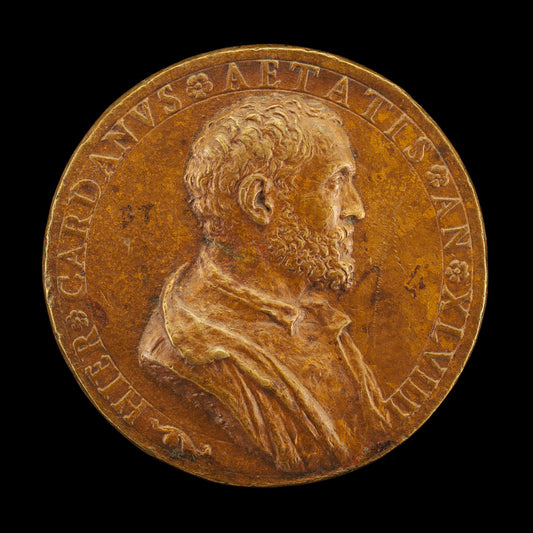 Girolamo Cardano, 1501-1576, Physician and Philosopher of Pavia [obverse] by Attributed to Leone Leoni (Milanese, c. 1509 - 1590), 16X12"(A3)Poster Print