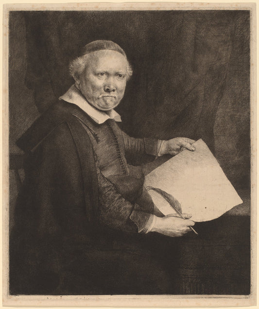 Lieven Willemsz van Coppenol: the Larger Plate by Rembrandt van Rijn (Dutch, 1606 - 1669), 16X12"(A3)Poster Print