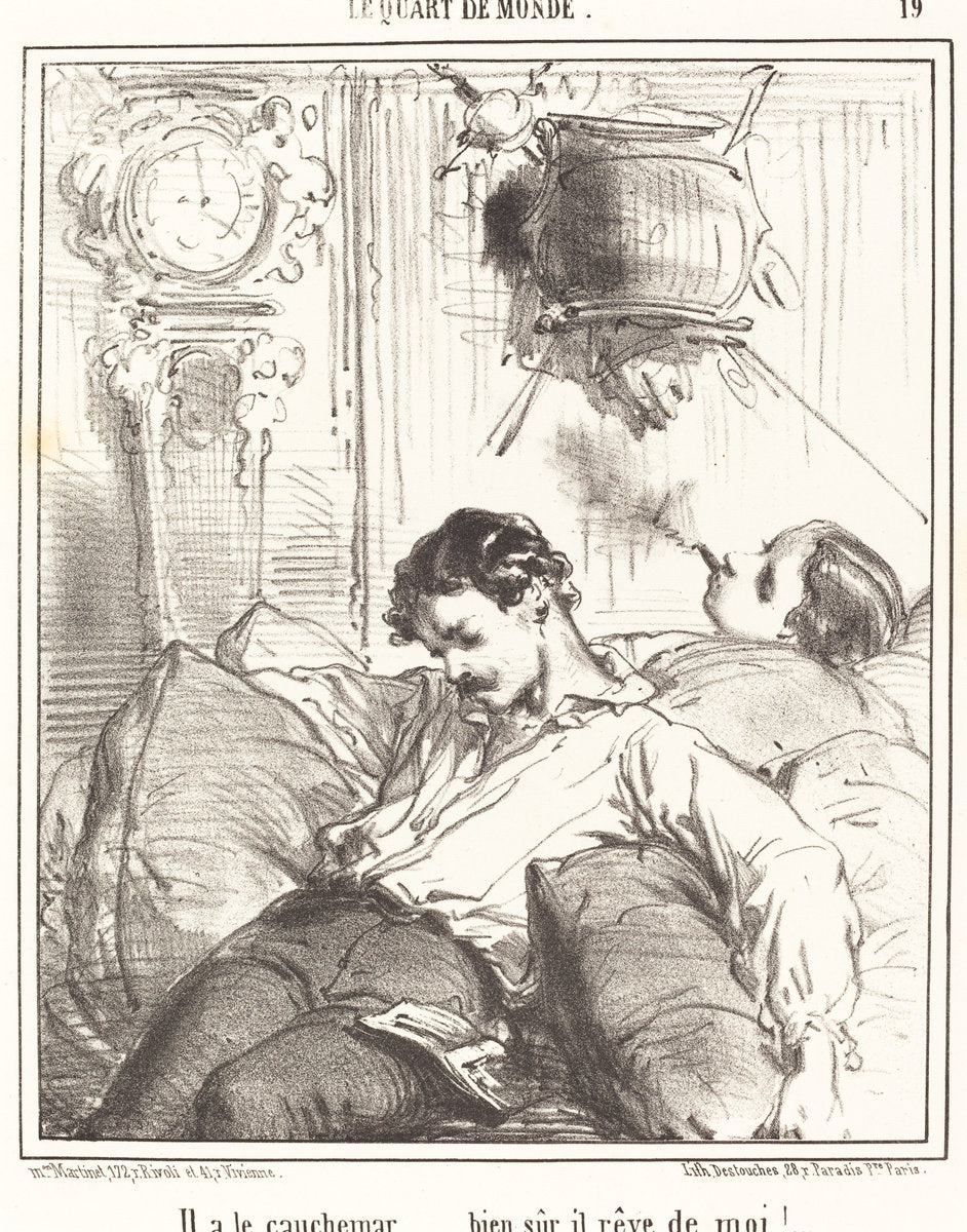 Il a le cauchemar... by Edouard de Beaumont (French, 1821 - 1888), 16X12"(A3)Poster Print