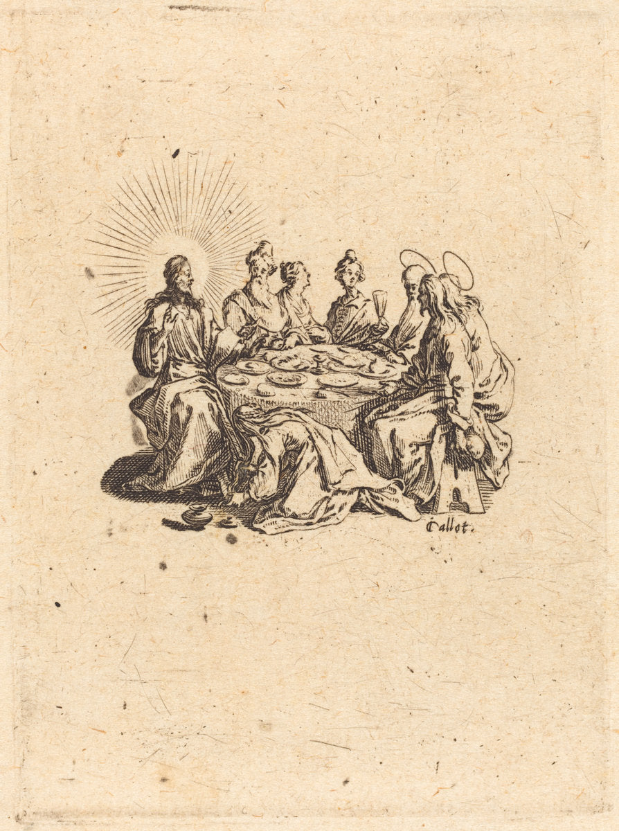 The Feast of the Pharisees by Jacques Callot (French, 1592 - 1635), 16X12"(A3)Poster Print