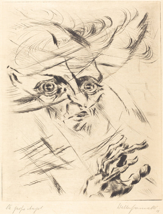 Die Grosse Angst (The Great Anxiety) by Walter Gramatté (German, 1897 - 1929), 16X12"(A3)Poster Print