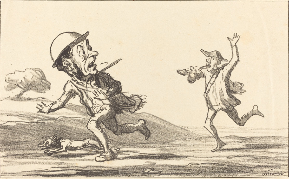 Allons bon!... il parait... chasse réservée by Honoré Daumier (French, 1808 - 1879), 16X12"(A3)Poster Print
