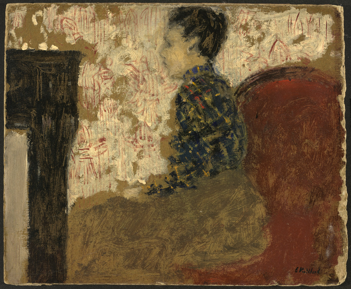 Woman Sitting by the Fireside by Edouard Vuillard (French, 1868 - 1940), 16X12"(A3)Poster Print