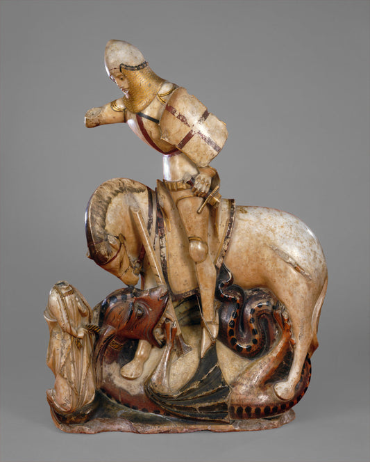 1370/1420 by English 14th or 15th Century (Saint George and the Dragon), 16X12"(A3)Poster Print