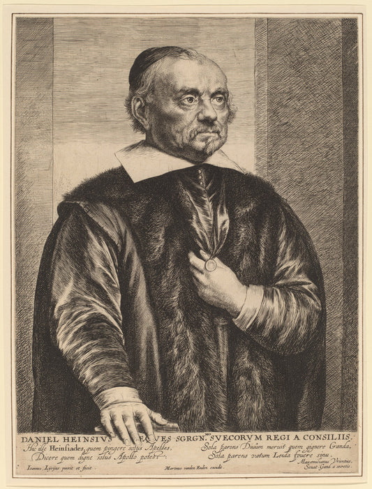 Daniel Heinsius by Jan Lievens (Dutch, 1607 - 1674), 16X12"(A3)Poster Print