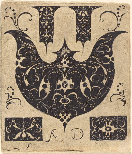 Ornament by Master AD (German, active late 16th century), 16X12"(A3)Poster Print