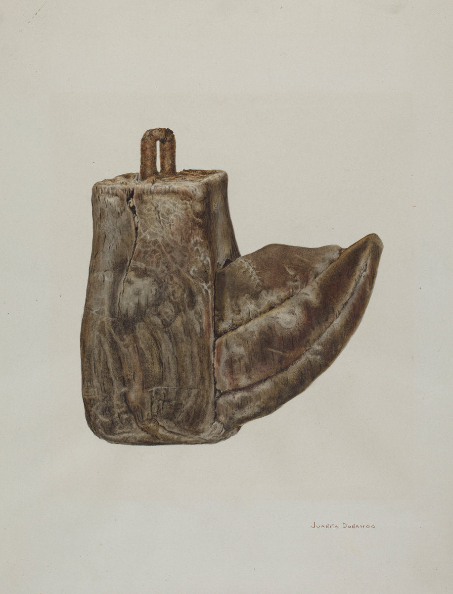 Wooden Stirrup by Juanita Donahoo (American, active c. 1935), 16X12"(A3)Poster Print