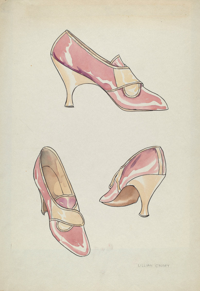 Woman's Slippers by Lillian Causey (American, active c. 1935), 16X12"(A3)Poster Print