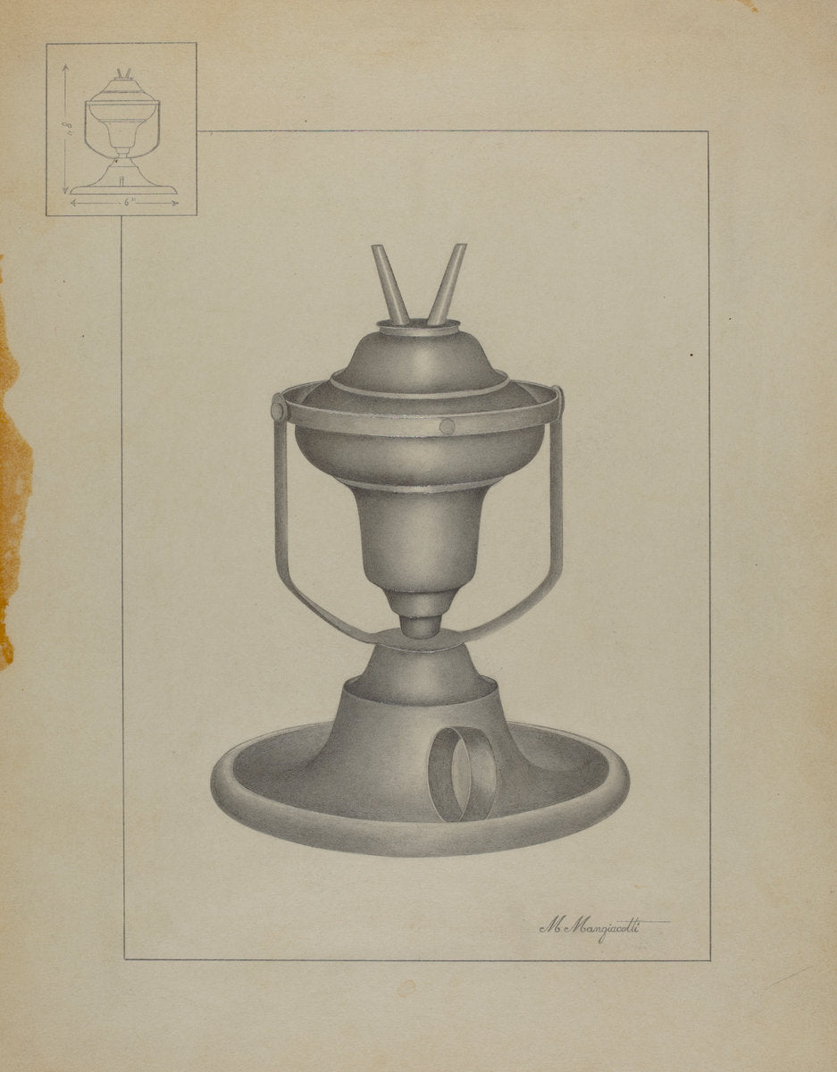 Swinging Lamp by Matthew Mangiacotti (American, active c. 1935), 16X12"(A3)Poster Print