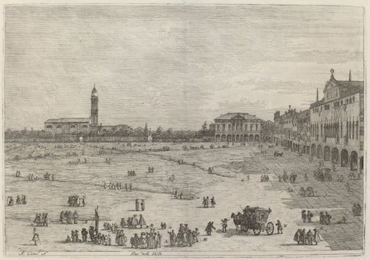Pra della Valle by Canaletto (Italian, 1697 - 1768), 16X12"(A3)Poster Print