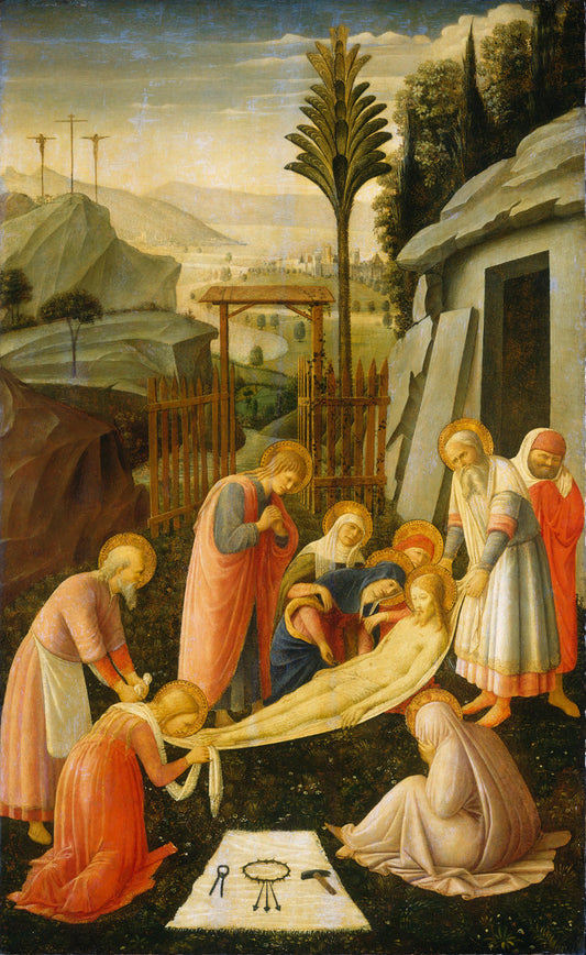 The Entombment of Christ by Attributed to Fra Angelico (Florentine, c. 1395 - 1455), 16X12"(A3)Poster Print