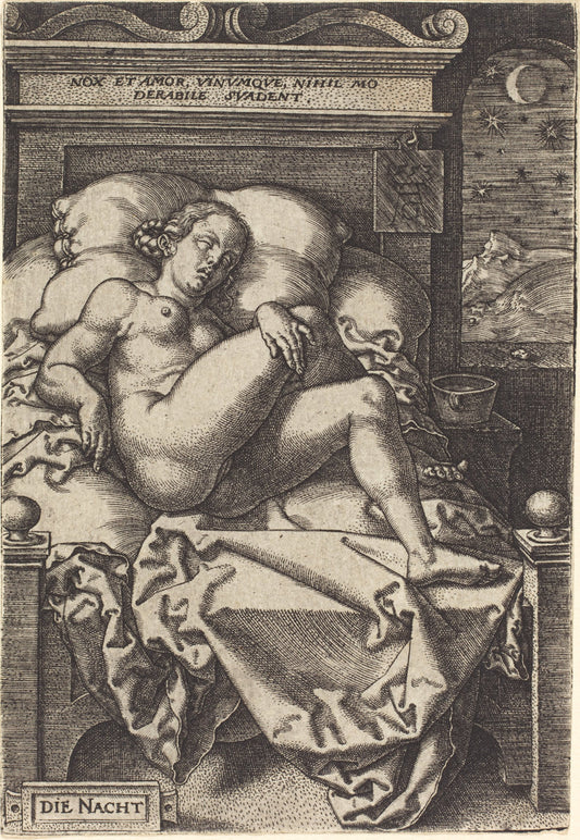 The Night by Heinrich Aldegrever (German, 1502 - 1555/1561), 16X12"(A3)Poster Print