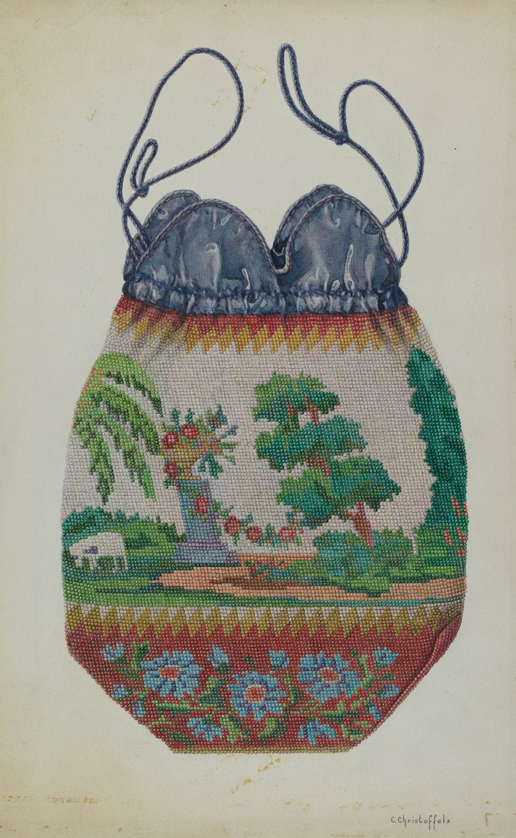 Beaded Bag by Cornelius Christoffels (American, active c. 1935), 16X12"(A3)Poster Print