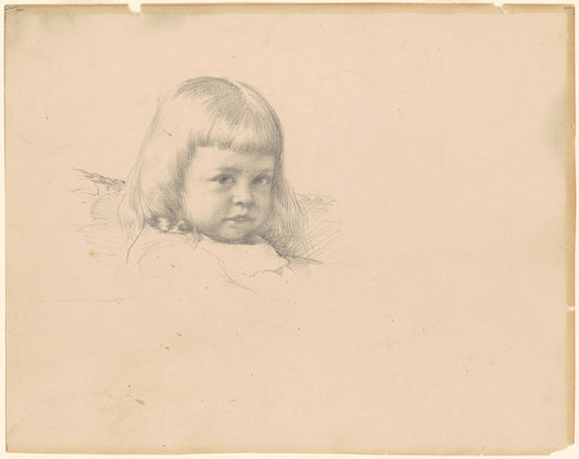 Study for "Portrait of Esther Haydin" by Robert William Vonnoh (American, 1858 - 1933), 16X12"(A3)Poster Print