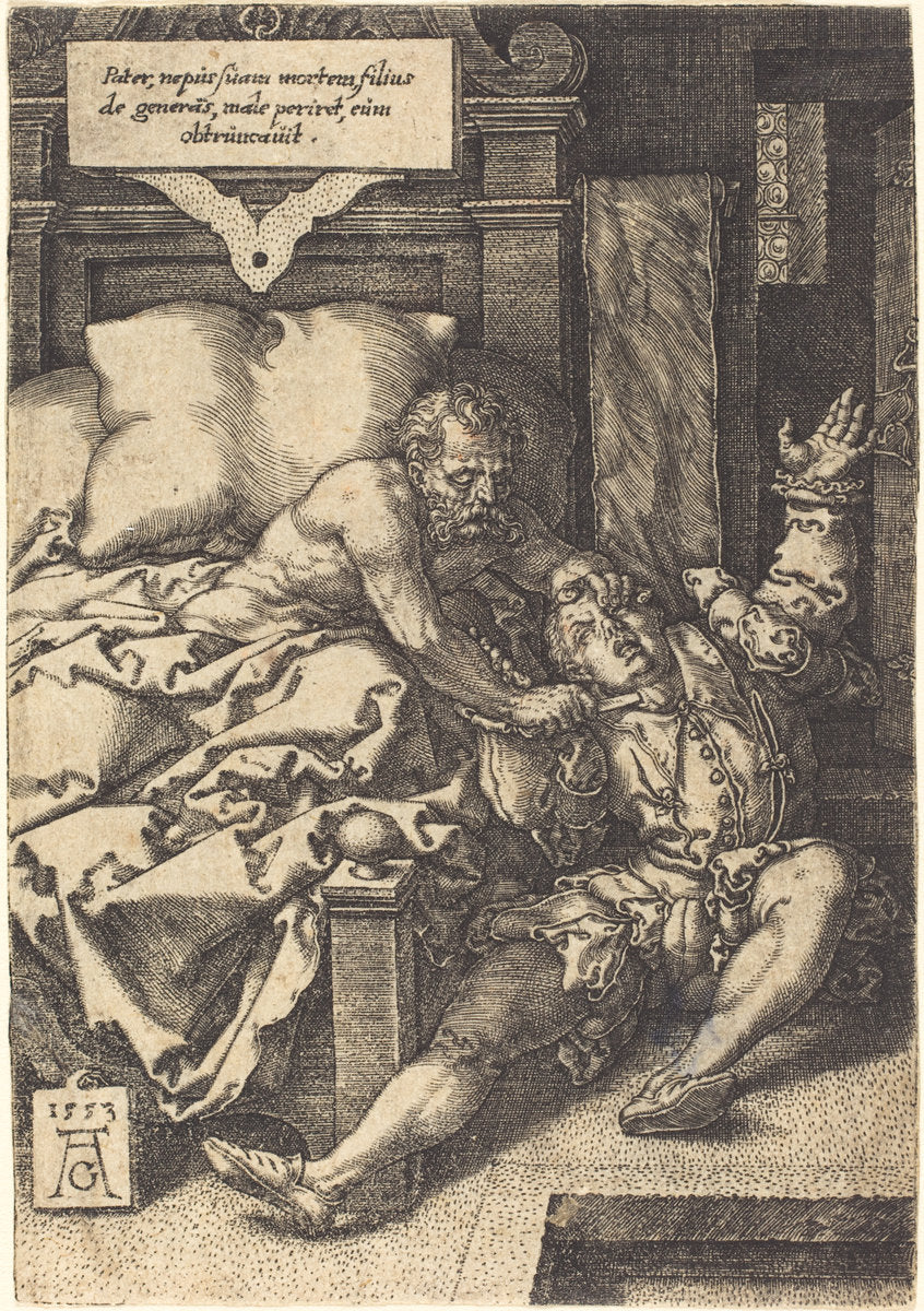 The Severe Father by Heinrich Aldegrever (German, 1502 - 1555/1561), 16X12"(A3)Poster Print
