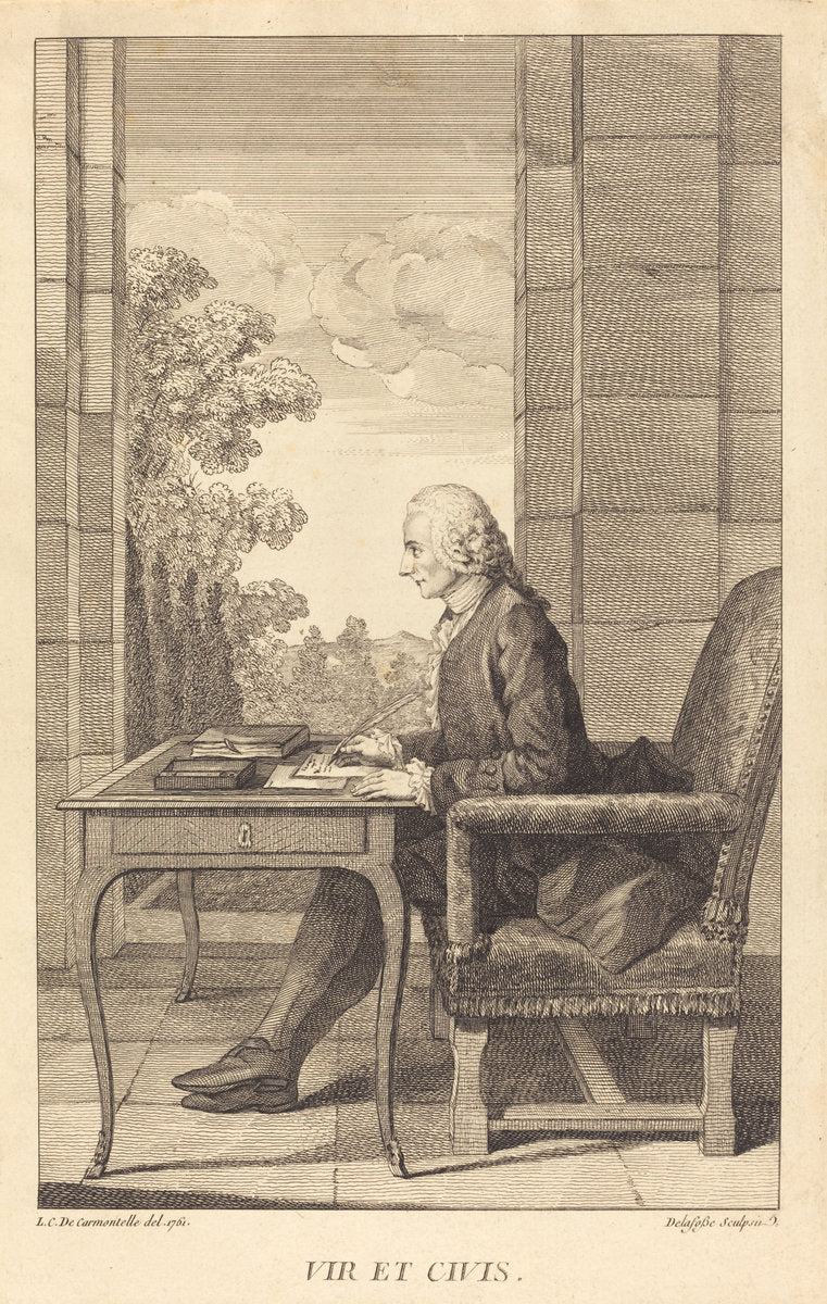 M. Lambert by Jean-Baptiste Delafosse after Carmontelle (French, 1721 - 1775), 16X12"(A3)Poster Print