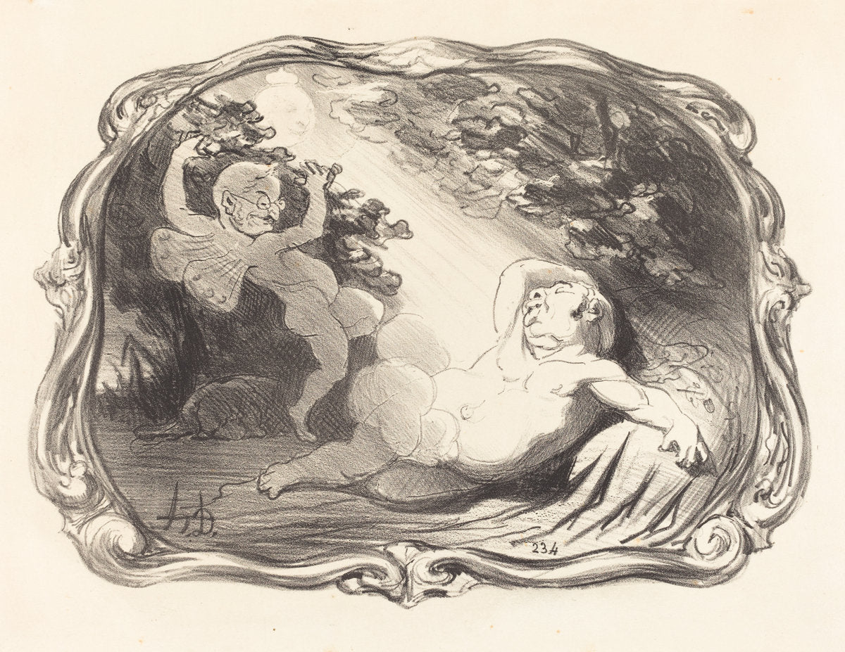 Le Sommeil d'Endymion-Berryer by Honoré Daumier (French, 1808 - 1879), 16X12"(A3)Poster Print