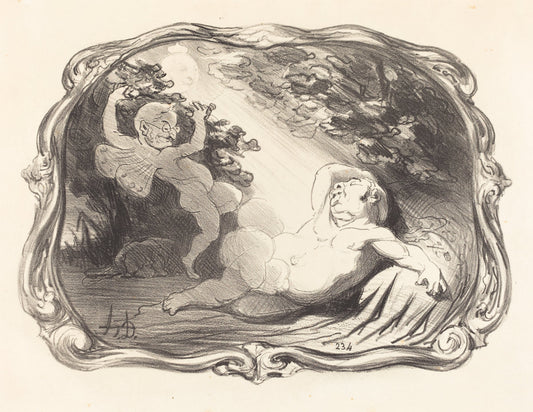 Le Sommeil d'Endymion-Berryer by Honoré Daumier (French, 1808 - 1879), 16X12"(A3)Poster Print