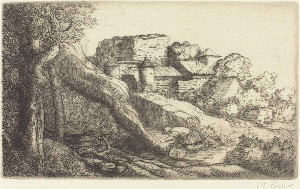 Little Burner of Grass (Le petit bruleur d'herbe) by Alphonse Legros (French, 1837 - 1911), 16X12"(A3)Poster Print