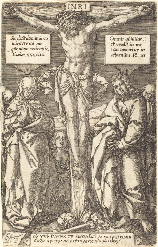 Christ on the Cross by Heinrich Aldegrever (German, 1502 - 1555/1561), 16X12"(A3)Poster Print
