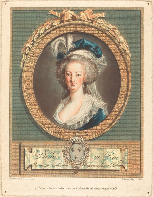 Queen Marie-Antoinette by Pierre-Michel Alix after Élisabeth-Louise Vigée Le Brun (French, 1762 - 1817), 16X12"(A3)Poster Print