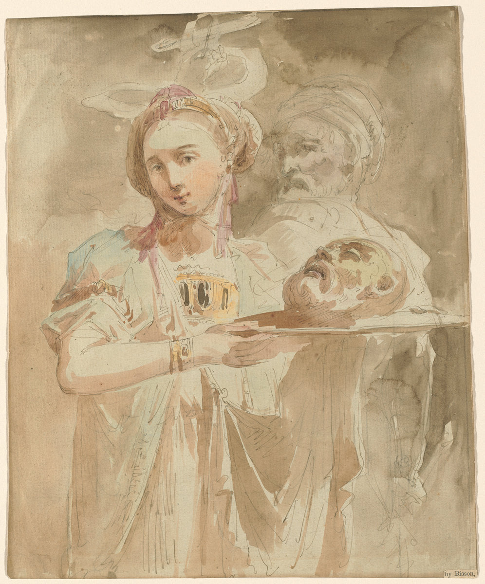 Salome with the Head of Saint John the Baptist by Giuseppe Bernardino Bison (Venetian, 1762 - 1844), 16X12"(A3)Poster Print