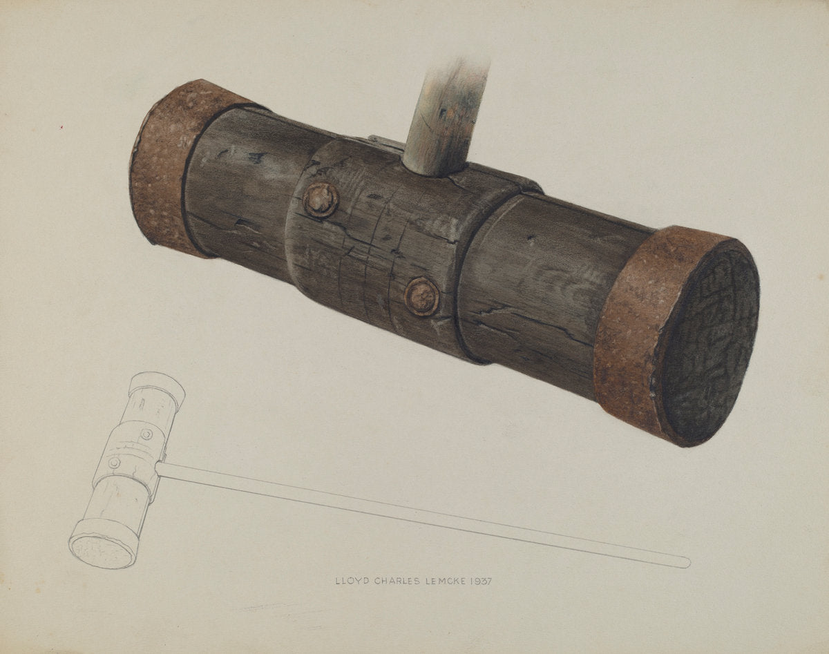 Caulking Hammer by Lloyd Charles Lemcke (American, active c. 1935), 16X12"(A3)Poster Print