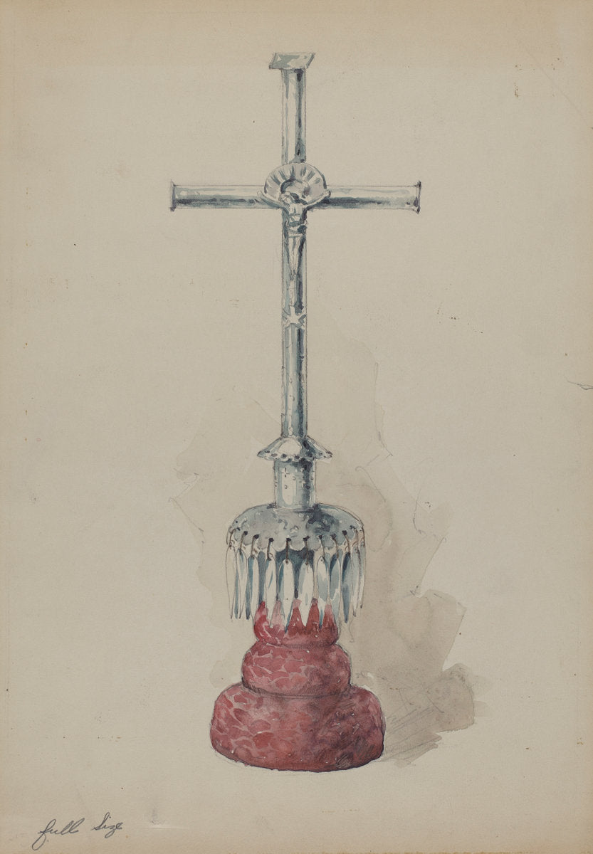 Crucifix by Geoffrey Holt (American, active c. 1935), 16X12"(A3)Poster Print