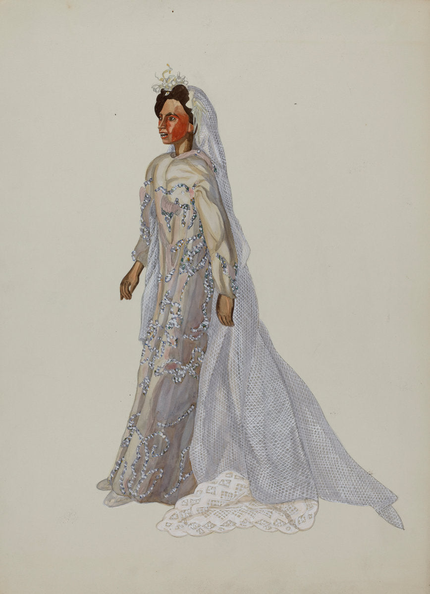 Negro Bride Puppet by Verna Tallman (American, active c. 1935), 16X12"(A3)Poster Print