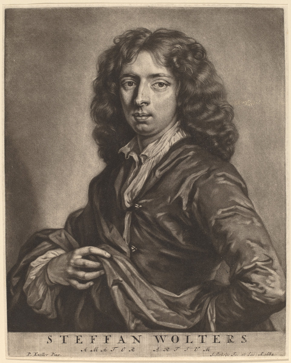 Steffan Wolters by Jan Verkolje I after Sir Godfrey Kneller (Dutch, 1650 - 1693), 16X12"(A3)Poster Print