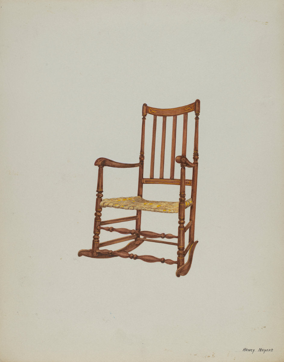 Rocking Chair by Henry Meyers (American, active c. 1935), 16X12"(A3)Poster Print