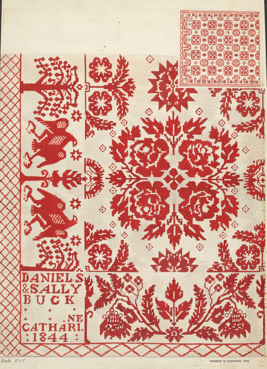 Coverlet by Howard H. Sherman (American, active c. 1935), 16X12"(A3)Poster Print