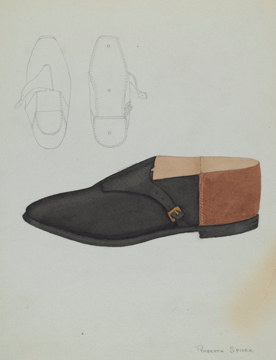 Man's Shoes by Roberta Spicer (American, active c. 1935), 16X12"(A3)Poster Print