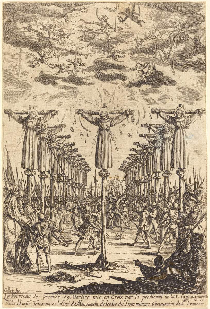 The Martyrs of Japan by Jacques Callot (French, 1592 - 1635), 16X12"(A3)Poster Print