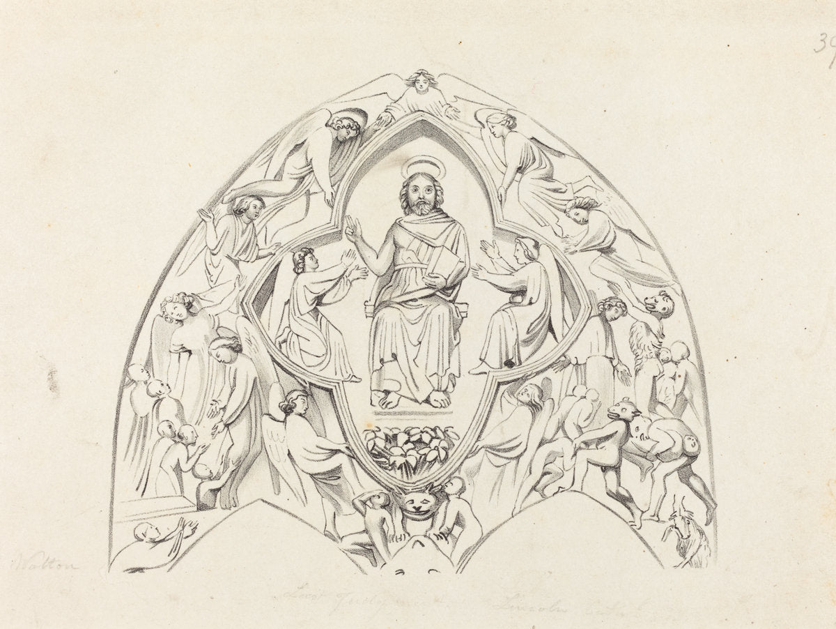 Last Judgment, Lincoln Cathedral by W. Walton after John Flaxman (British (?), active 19th century), 16X12"(A3)Poster Print
