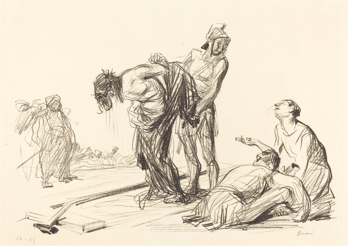Christ Stripped of His Clothes by Jean-Louis Forain (French, 1852 - 1931), 16X12"(A3)Poster Print