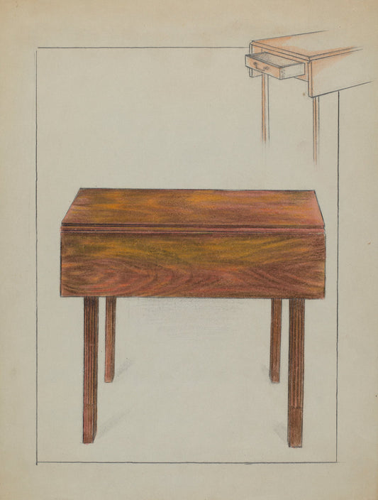 Drop Leaf Table by Ruth Bialostosky (American, active c. 1935), 16X12"(A3)Poster Print
