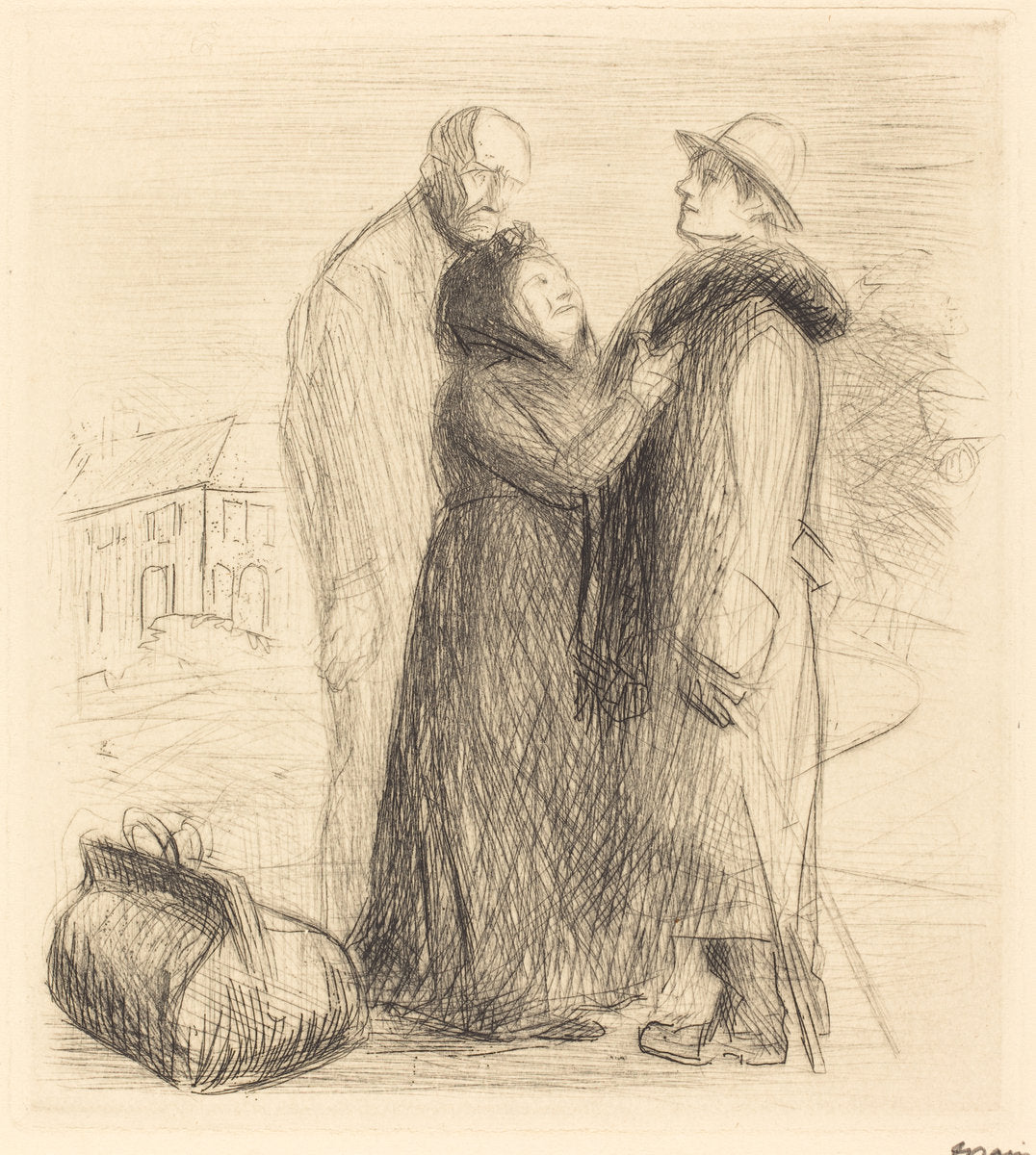 The Departure of the Prodigal Son (first plate, vertical) by Jean-Louis Forain (French, 1852 - 1931), 16X12"(A3)Poster Print