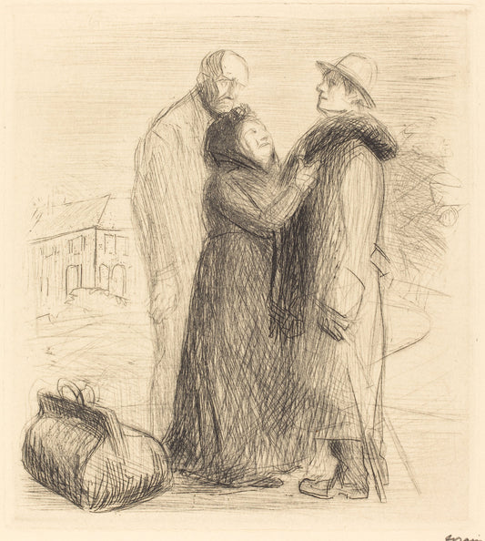 The Departure of the Prodigal Son (first plate, vertical) by Jean-Louis Forain (French, 1852 - 1931), 16X12"(A3)Poster Print