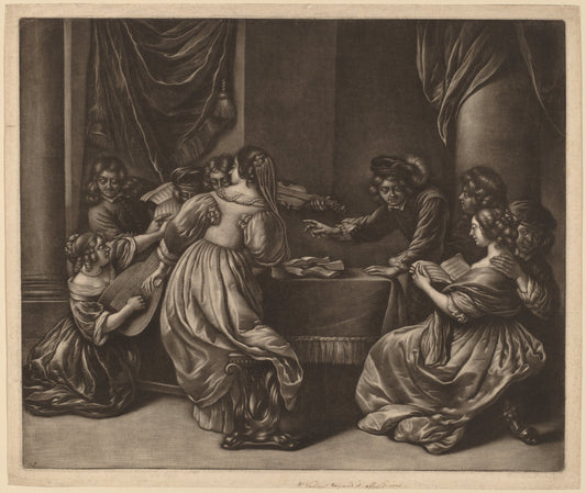 Concert with Nine Persons by Wallerant Vaillant (Flemish, 1623 - 1677), 16X12"(A3)Poster Print