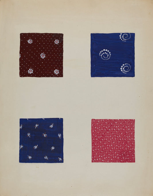 Materials from Patchwork Quilt by Katherine Hastings (American, active c. 1935), 16X12"(A3)Poster Print
