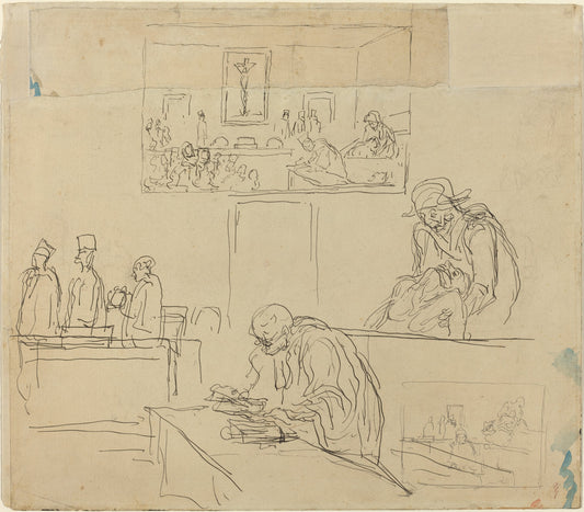 Scene of the Tribunal (The Verdict) by Honoré Daumier (French, 1808 - 1879), 16X12"(A3)Poster Print