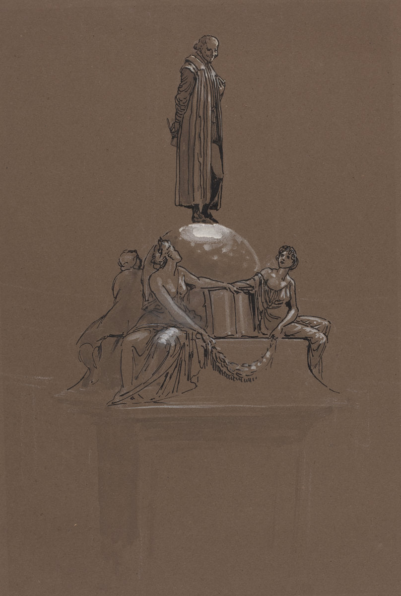 Design for a Shakespeare Memorial by Walter Crane (British, 1845 - 1915), 16X12"(A3)Poster Print