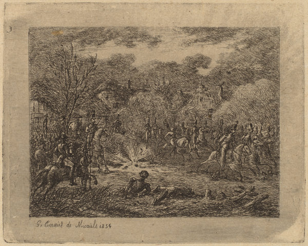 Explosion of a Grenade (L'Explosion d'une grenade) by Gerhardus Emaus de Micault (Dutch, 1789 - 1863), 16X12"(A3)Poster Print