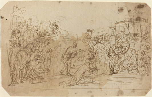 The Adoration of the Magi [recto] by Attributed to Donato Creti (Bolognese, 1671 - 1749), 16X12"(A3)Poster Print