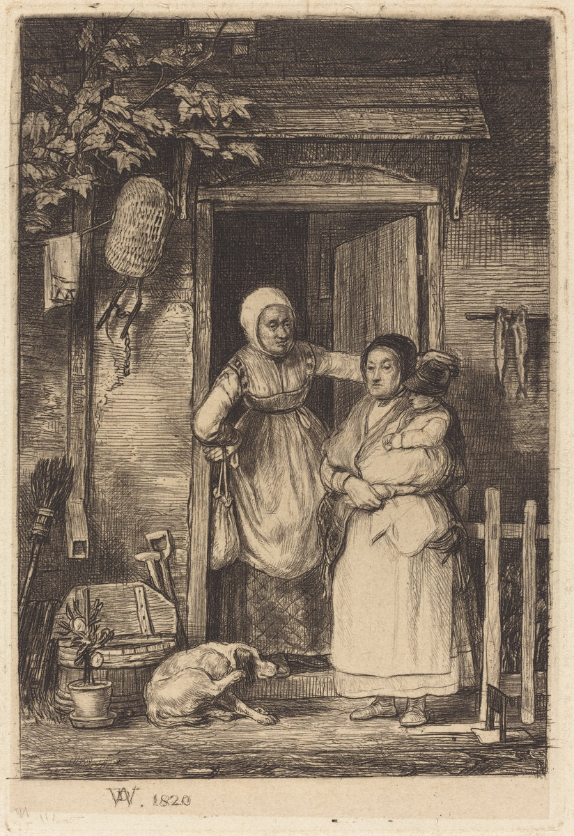 The Cottage Door by Sir David Wilkie (Scottish, 1785 - 1841), 16X12"(A3)Poster Print