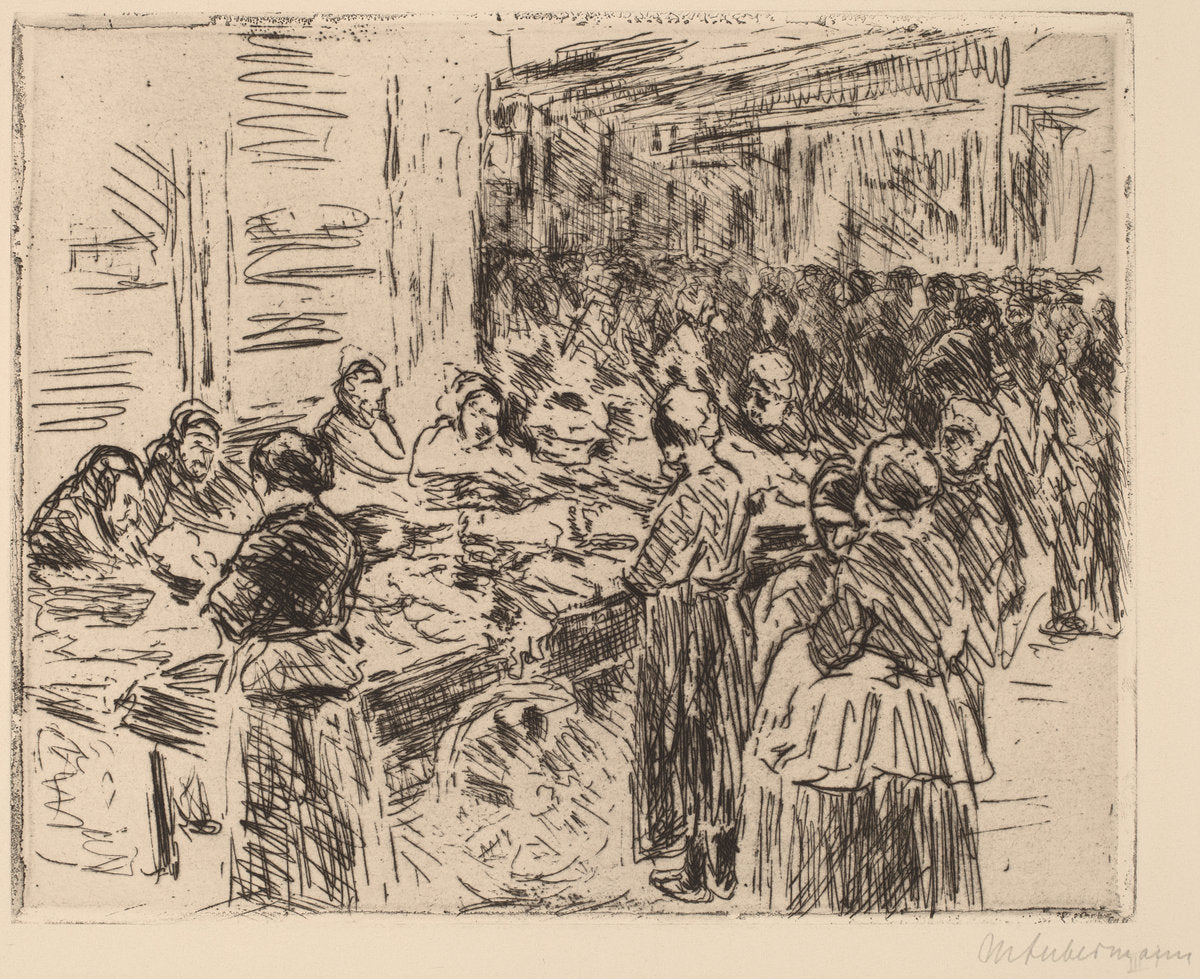From the Jewish Quarter in Amsterdam: Fishmarket on the Street Corner by Max Liebermann (German, 1847 - 1935), 16X12"(A3)Poster Print