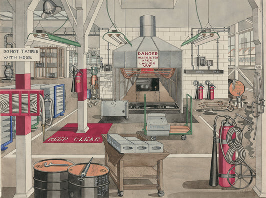 Japan Lacquer Dipping Vat by Perkins Harnly (American, 1901 - 1986), 16X12"(A3)Poster Print