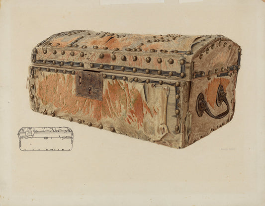 Deerskin Covered Chest by Samuel Faigin (American, active c. 1935), 16X12"(A3)Poster Print